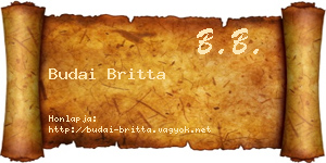 Budai Britta névjegykártya